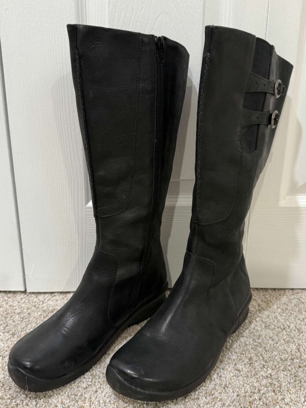 KEEN Womens Bern Baby Bern Tall Boot Black Leather, size 9